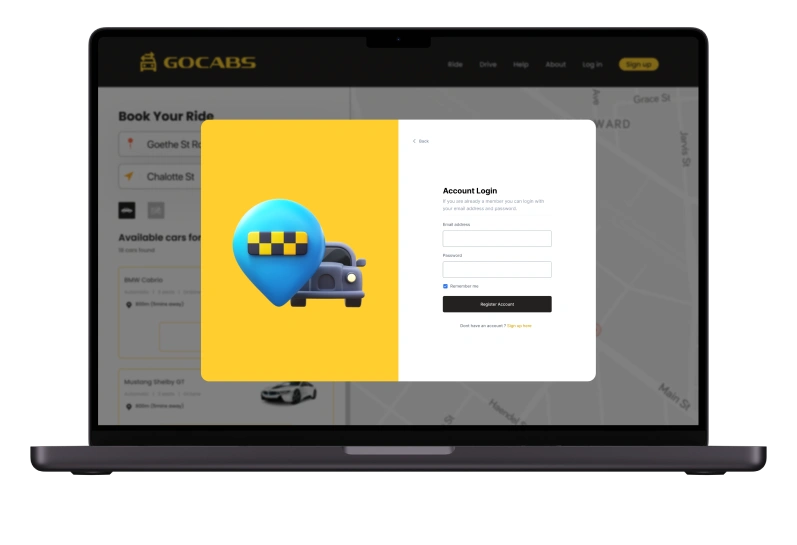 Taxi-Login-Screen